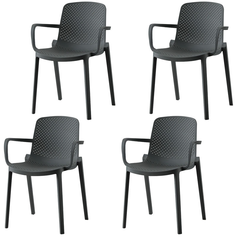 Modern Stackable Chairs Dining Arm Chairs with Plastic Legs for Kitchen Grey 4 Piece Set Clearhalo ' kitchen&dining_furn' 'Dining Chairs' 'Dining Tables & Seating' 'dining_chair' 'furn' 'furn_dining_chair' 'Furniture' 'furniture_dining_chair' 'Kitchen & Dining Furniture' 'kitchen' 4666868