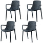 Modern Stackable Chairs Dining Arm Chairs with Plastic Legs for Kitchen Gray-Blue 4 Piece Set Clearhalo ' kitchen&dining_furn' 'Dining Chairs' 'Dining Tables & Seating' 'dining_chair' 'furn' 'furn_dining_chair' 'Furniture' 'furniture_dining_chair' 'Kitchen & Dining Furniture' 'kitchen' 4666872