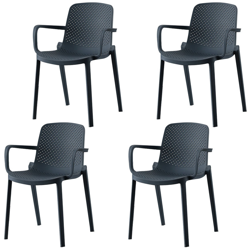 Modern Stackable Chairs Dining Arm Chairs with Plastic Legs for Kitchen Gray-Blue 4 Piece Set Clearhalo ' kitchen&dining_furn' 'Dining Chairs' 'Dining Tables & Seating' 'dining_chair' 'furn' 'furn_dining_chair' 'Furniture' 'furniture_dining_chair' 'Kitchen & Dining Furniture' 'kitchen' 4666872