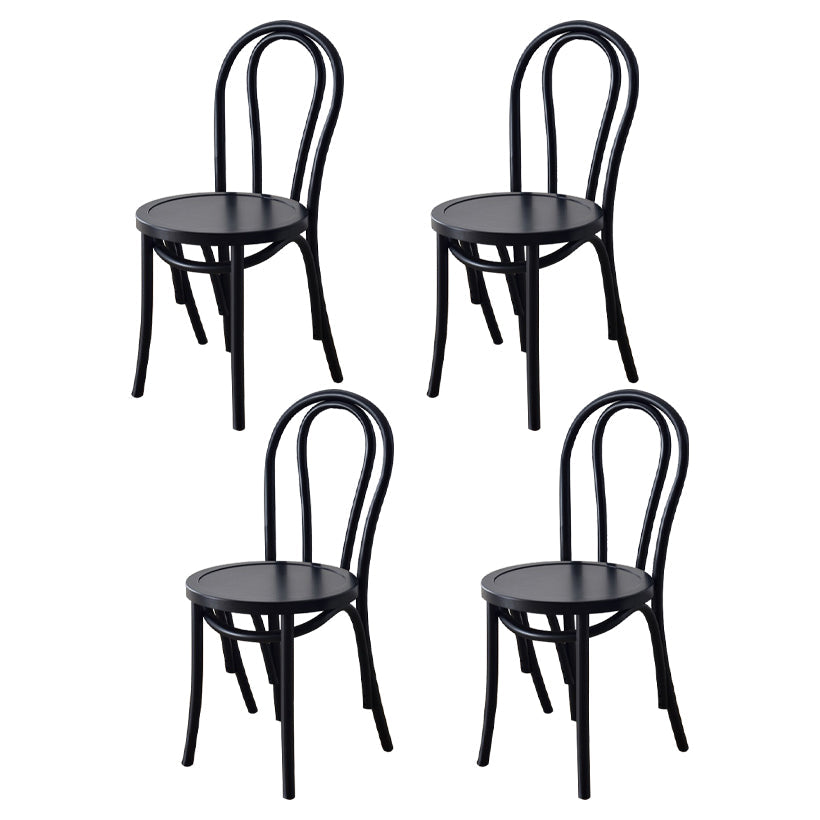 Traditional Wood Dining Kitchen Room Chair Queen Anne Back Side Chair Black Wood 4 Piece Set Clearhalo ' kitchen&dining_furn' 'Dining Chairs' 'Dining Tables & Seating' 'dining_chair' 'furn' 'furn_dining_chair' 'Furniture' 'furniture_dining_chair' 'Kitchen & Dining Furniture' 'kitchen' 4666879