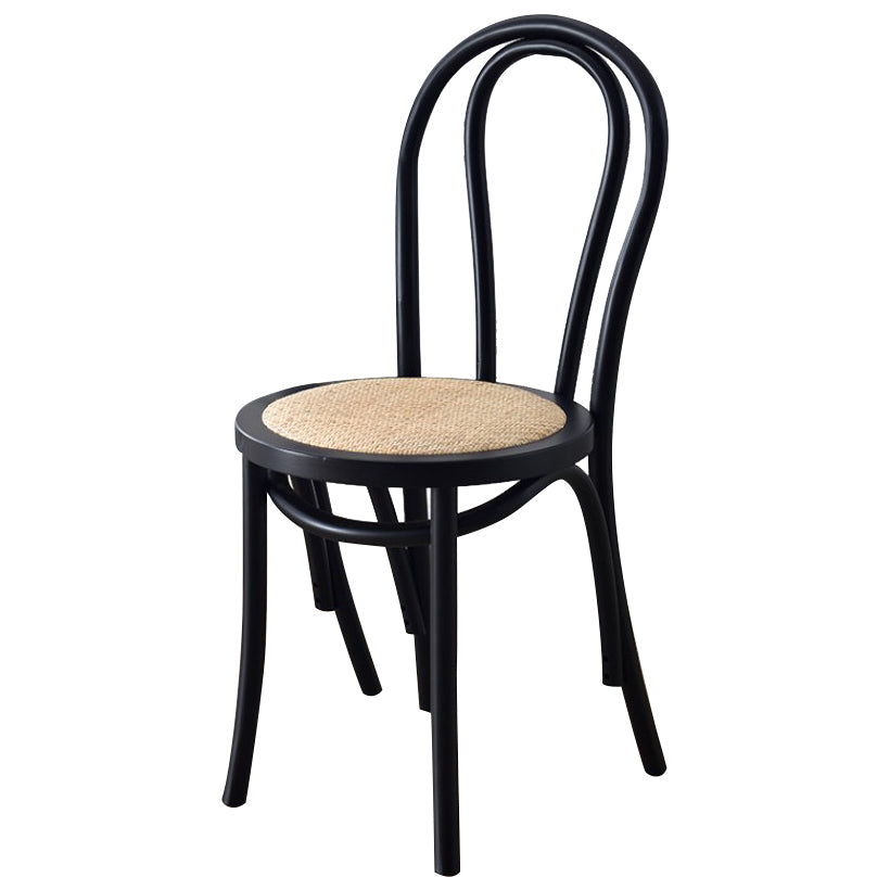 Traditional Wood Dining Kitchen Room Chair Queen Anne Back Side Chair Black Wicker & Rattan 1 Piece Clearhalo ' kitchen&dining_furn' 'Dining Chairs' 'Dining Tables & Seating' 'dining_chair' 'furn' 'furn_dining_chair' 'Furniture' 'furniture_dining_chair' 'Kitchen & Dining Furniture' 'kitchen' 4666903