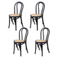 Traditional Wood Dining Kitchen Room Chair Queen Anne Back Side Chair Black Wicker & Rattan 4 Piece Set Clearhalo ' kitchen&dining_furn' 'Dining Chairs' 'Dining Tables & Seating' 'dining_chair' 'furn' 'furn_dining_chair' 'Furniture' 'furniture_dining_chair' 'Kitchen & Dining Furniture' 'kitchen' 4666905