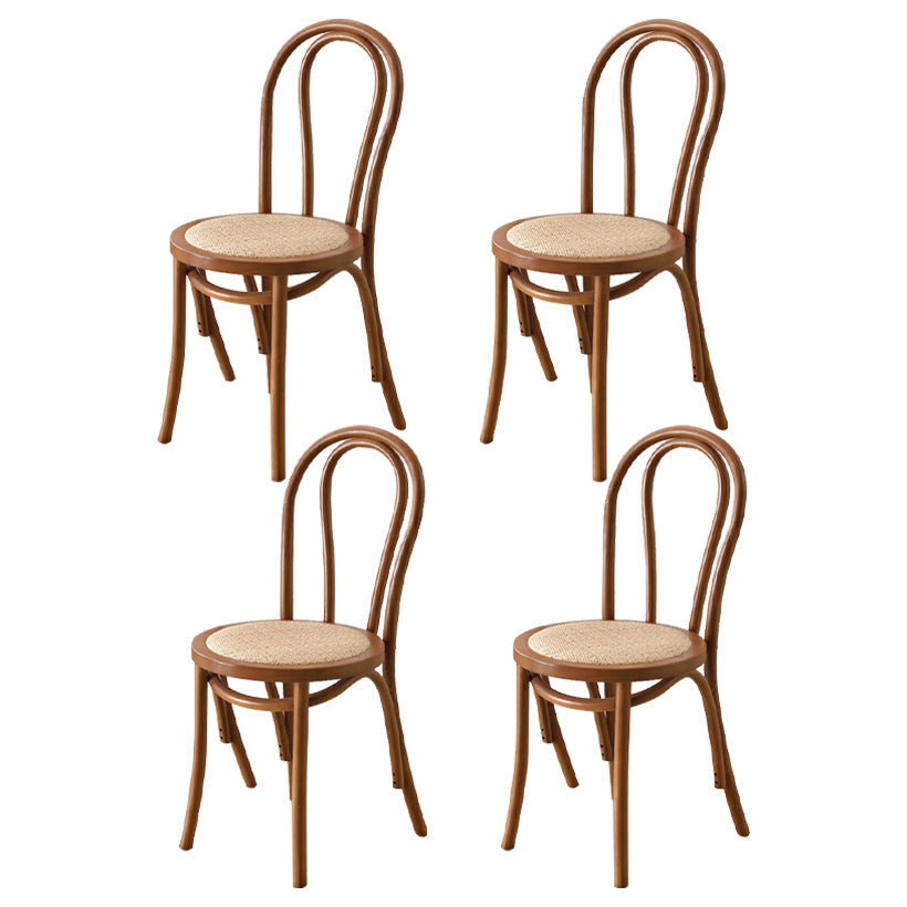 Traditional Wood Dining Kitchen Room Chair Queen Anne Back Side Chair Light Brown Wicker & Rattan 4 Piece Set Clearhalo ' kitchen&dining_furn' 'Dining Chairs' 'Dining Tables & Seating' 'dining_chair' 'furn' 'furn_dining_chair' 'Furniture' 'furniture_dining_chair' 'Kitchen & Dining Furniture' 'kitchen' 4666914