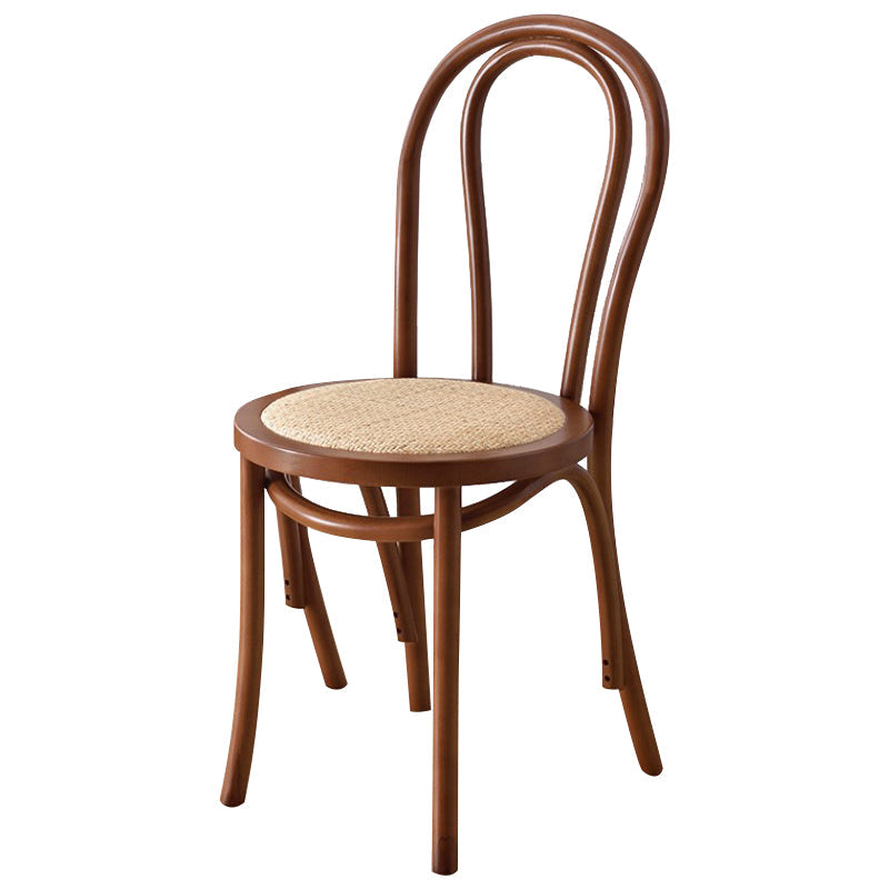 Traditional Wood Dining Kitchen Room Chair Queen Anne Back Side Chair Walnut Wicker & Rattan 1 Piece Clearhalo ' kitchen&dining_furn' 'Dining Chairs' 'Dining Tables & Seating' 'dining_chair' 'furn' 'furn_dining_chair' 'Furniture' 'furniture_dining_chair' 'Kitchen & Dining Furniture' 'kitchen' 4666915