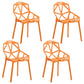 Modern Style Stackable Chairs Dining Kitchen Arm Chairs with Plastic Legs Orange 4 Piece Set Clearhalo ' kitchen&dining_furn' 'Dining Chairs' 'Dining Tables & Seating' 'dining_chair' 'furn' 'furn_dining_chair' 'Furniture' 'furniture_dining_chair' 'Kitchen & Dining Furniture' 'kitchen' 4666920