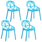Modern Style Stackable Chairs Dining Kitchen Arm Chairs with Plastic Legs Blue 4 Piece Set Clearhalo ' kitchen&dining_furn' 'Dining Chairs' 'Dining Tables & Seating' 'dining_chair' 'furn' 'furn_dining_chair' 'Furniture' 'furniture_dining_chair' 'Kitchen & Dining Furniture' 'kitchen' 4666924