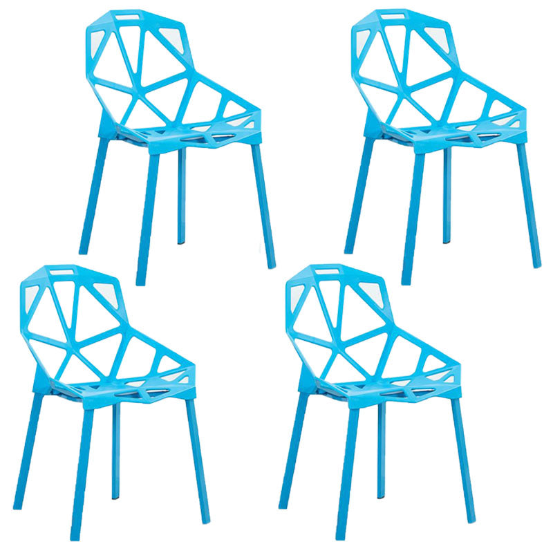 Modern Style Stackable Chairs Dining Kitchen Arm Chairs with Plastic Legs Blue 4 Piece Set Clearhalo ' kitchen&dining_furn' 'Dining Chairs' 'Dining Tables & Seating' 'dining_chair' 'furn' 'furn_dining_chair' 'Furniture' 'furniture_dining_chair' 'Kitchen & Dining Furniture' 'kitchen' 4666924