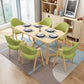 Modern 1/4/5/7 Pieces Dining Set Rectangle Wood Dining Table for Dining Room 7 Pieces: Wood Table, 6 Green Chairs Clearhalo 'Dining Room Sets' 'Dining Tables & Seating' 'dining_room_set' 'furn' 'furn_dining_room_set' 'Furniture' 'furniture_dining_room_set' 'Kitchen & Dining Furniture' 'kitchen&dining_furn' 'kitchen' 4666944