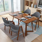Modern 1/4/5/7 Pieces Dining Set Rectangle Wood Dining Table for Dining Room 5 Pieces: Walnut Table, 4 Grey Chairs Clearhalo 'Dining Room Sets' 'Dining Tables & Seating' 'dining_room_set' 'furn' 'furn_dining_room_set' 'Furniture' 'furniture_dining_room_set' 'Kitchen & Dining Furniture' 'kitchen&dining_furn' 'kitchen' 4666951