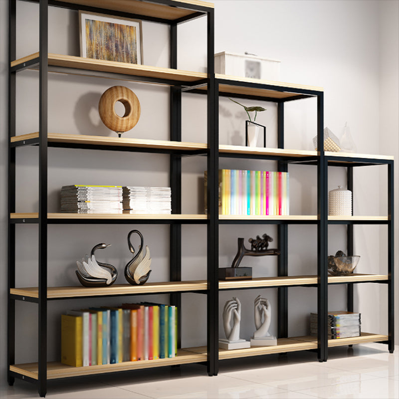 Metal Etagere Bookcase Industrial Open Back Book Shelf with Shelves for Office and Home Clearhalo 'Bookcases' 'Furniture' 'furniture_bookcases' 'kitchen' 'kitchen_bookcases' 'Living Room Furniture' 'Office Furniture' 4669378