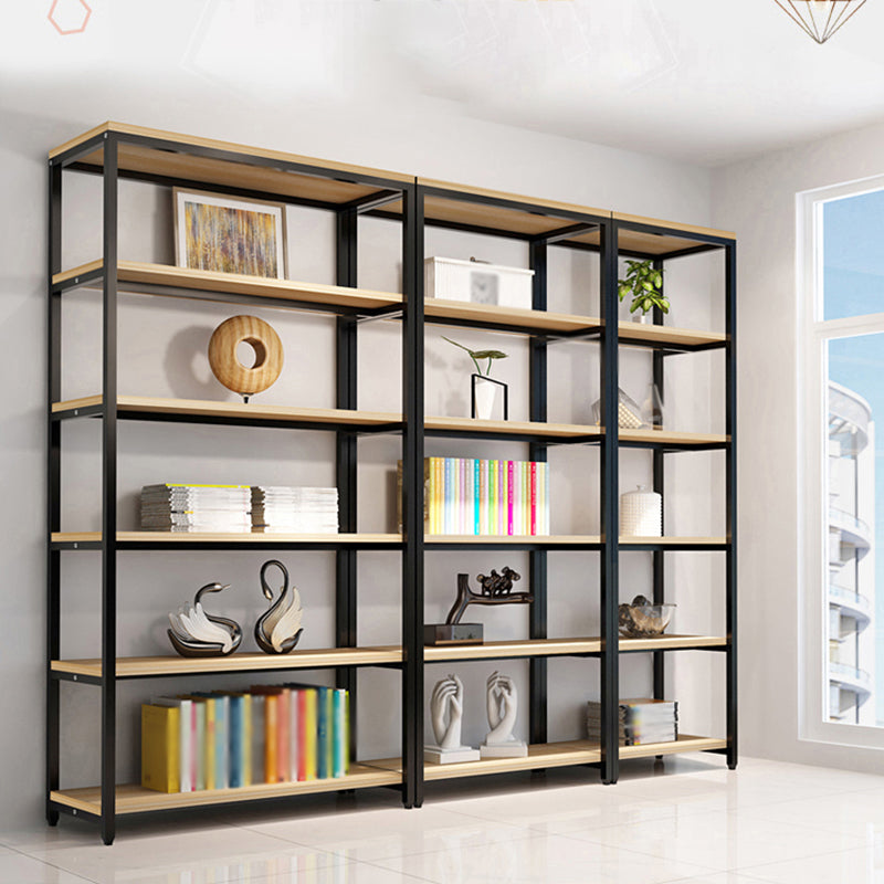 Metal Etagere Bookcase Industrial Open Back Book Shelf with Shelves for Office and Home Clearhalo 'Bookcases' 'Furniture' 'furniture_bookcases' 'kitchen' 'kitchen_bookcases' 'Living Room Furniture' 'Office Furniture' 4669381