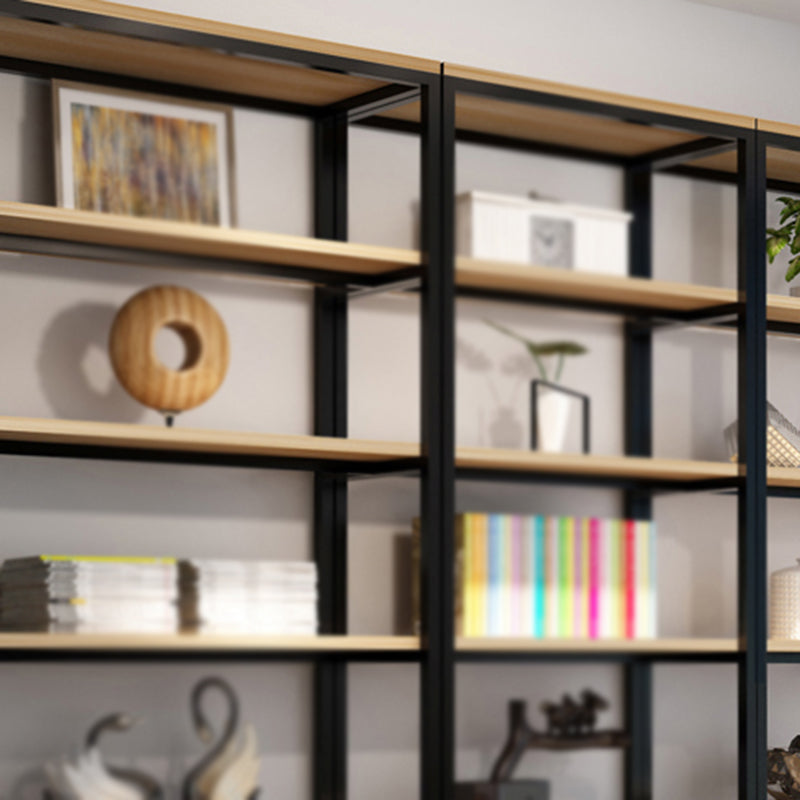Metal Etagere Bookcase Industrial Open Back Book Shelf with Shelves for Office and Home Clearhalo 'Bookcases' 'Furniture' 'furniture_bookcases' 'kitchen' 'kitchen_bookcases' 'Living Room Furniture' 'Office Furniture' 4669385