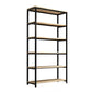 Metal Etagere Bookcase Industrial Open Back Book Shelf with Shelves for Office and Home 24"L x 16"W x 79"H Clearhalo 'Bookcases' 'Furniture' 'furniture_bookcases' 'kitchen' 'kitchen_bookcases' 'Living Room Furniture' 'Office Furniture' 4669392