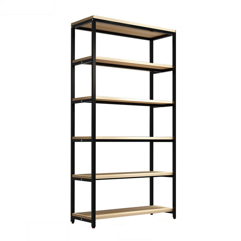 Metal Etagere Bookcase Industrial Open Back Book Shelf with Shelves for Office and Home 24"L x 16"W x 79"H Clearhalo 'Bookcases' 'Furniture' 'furniture_bookcases' 'kitchen' 'kitchen_bookcases' 'Living Room Furniture' 'Office Furniture' 4669392