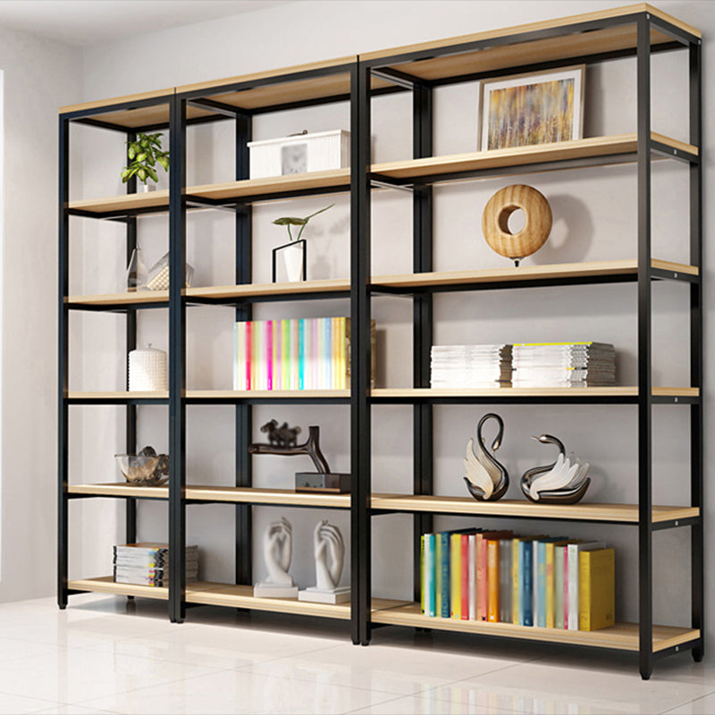 Metal Etagere Bookcase Industrial Open Back Book Shelf with Shelves for Office and Home Clearhalo 'Bookcases' 'Furniture' 'furniture_bookcases' 'kitchen' 'kitchen_bookcases' 'Living Room Furniture' 'Office Furniture' 4669393