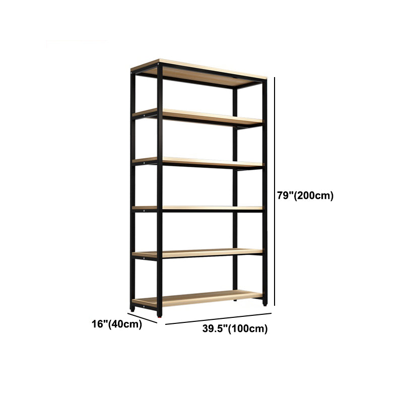Metal Etagere Bookcase Industrial Open Back Book Shelf with Shelves for Office and Home Clearhalo 'Bookcases' 'Furniture' 'furniture_bookcases' 'kitchen' 'kitchen_bookcases' 'Living Room Furniture' 'Office Furniture' 4669397