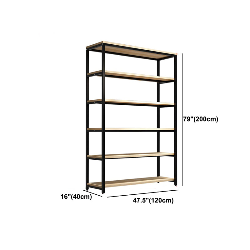 Metal Etagere Bookcase Industrial Open Back Book Shelf with Shelves for Office and Home Clearhalo 'Bookcases' 'Furniture' 'furniture_bookcases' 'kitchen' 'kitchen_bookcases' 'Living Room Furniture' 'Office Furniture' 4669399