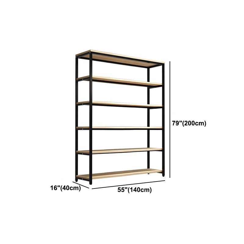 Metal Etagere Bookcase Industrial Open Back Book Shelf with Shelves for Office and Home Clearhalo 'Bookcases' 'Furniture' 'furniture_bookcases' 'kitchen' 'kitchen_bookcases' 'Living Room Furniture' 'Office Furniture' 4669401