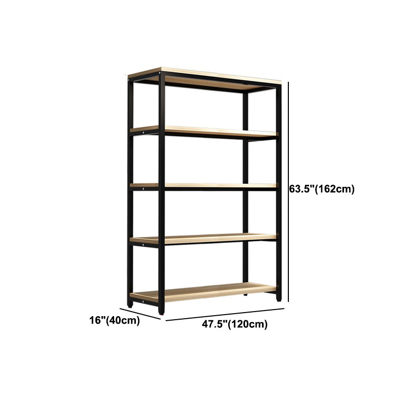 Metal Etagere Bookcase Industrial Open Back Book Shelf with Shelves for Office and Home Clearhalo 'Bookcases' 'Furniture' 'furniture_bookcases' 'kitchen' 'kitchen_bookcases' 'Living Room Furniture' 'Office Furniture' 4669402