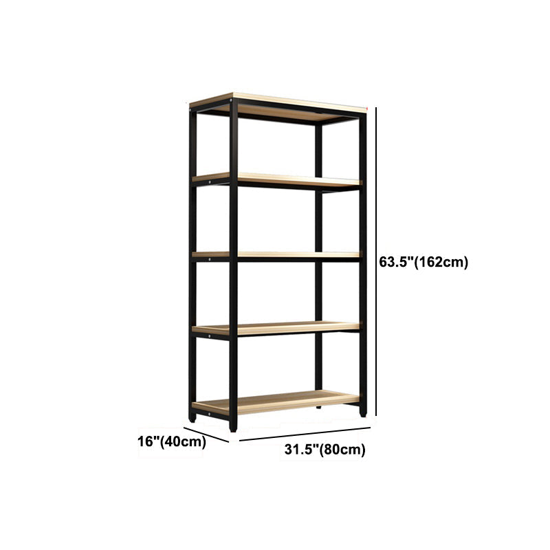 Metal Etagere Bookcase Industrial Open Back Book Shelf with Shelves for Office and Home Clearhalo 'Bookcases' 'Furniture' 'furniture_bookcases' 'kitchen' 'kitchen_bookcases' 'Living Room Furniture' 'Office Furniture' 4669404