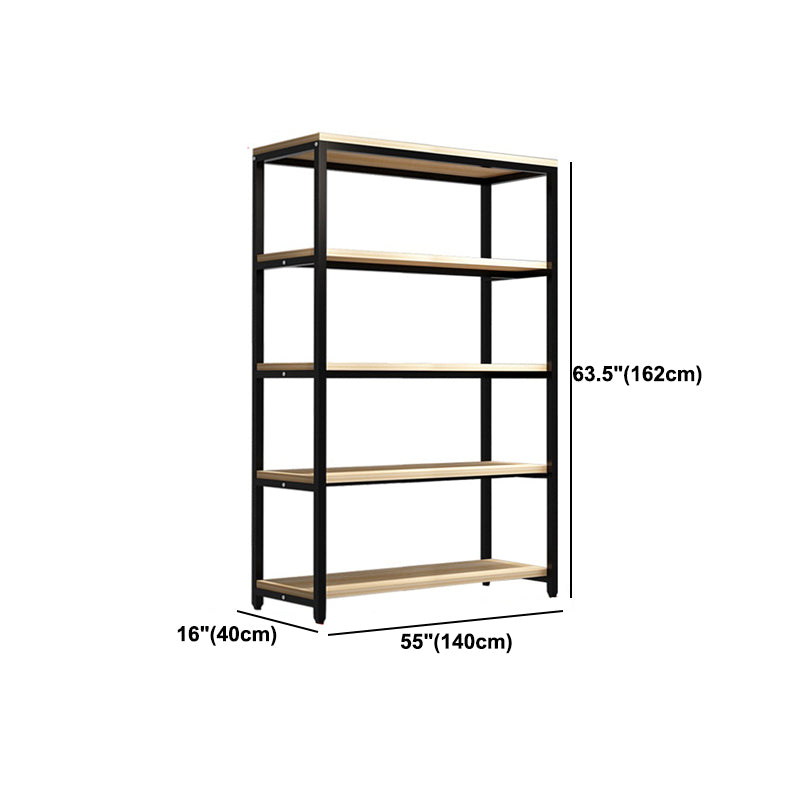 Metal Etagere Bookcase Industrial Open Back Book Shelf with Shelves for Office and Home Clearhalo 'Bookcases' 'Furniture' 'furniture_bookcases' 'kitchen' 'kitchen_bookcases' 'Living Room Furniture' 'Office Furniture' 4669407