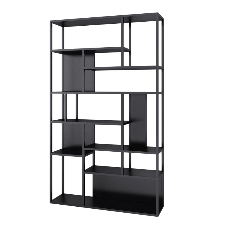 Modern Style Metal Bookshelf Open Etagere Shelf Bookcase for Office Black Clearhalo 'Bookcases' 'Furniture' 'furniture_bookcases' 'kitchen' 'kitchen_bookcases' 'Living Room Furniture' 'Office Furniture' 4669409