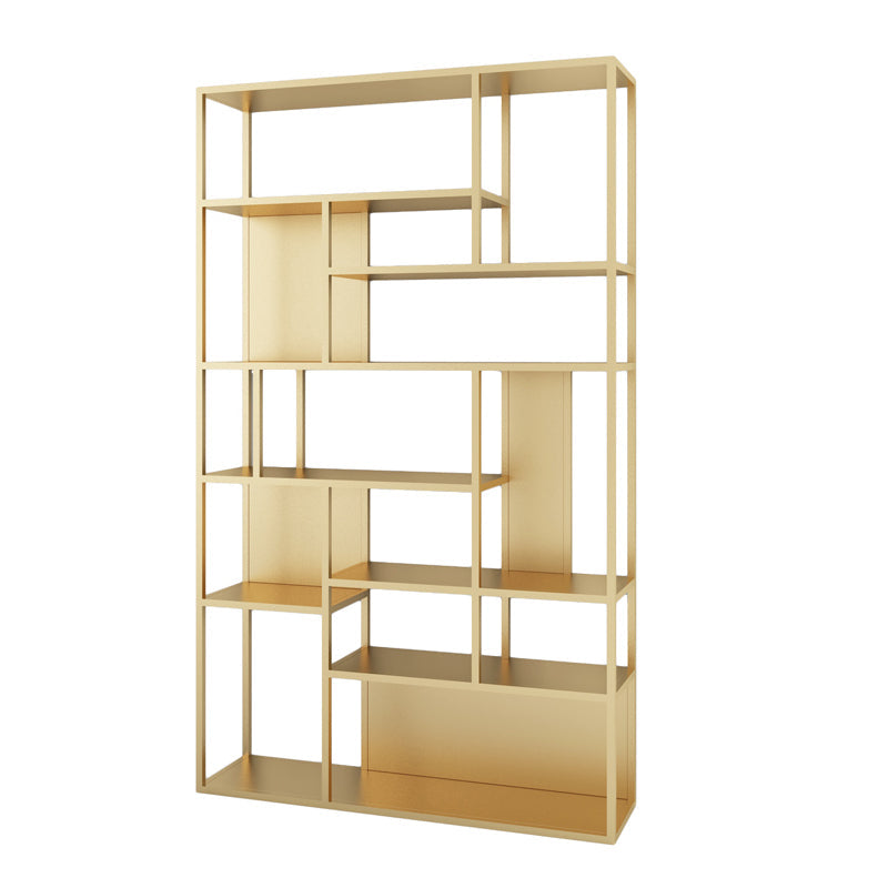 Modern Style Metal Bookshelf Open Etagere Shelf Bookcase for Office Gold Clearhalo 'Bookcases' 'Furniture' 'furniture_bookcases' 'kitchen' 'kitchen_bookcases' 'Living Room Furniture' 'Office Furniture' 4669411