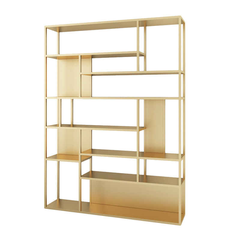 Modern Style Metal Bookshelf Open Etagere Shelf Bookcase for Office Gold Clearhalo 'Bookcases' 'Furniture' 'furniture_bookcases' 'kitchen' 'kitchen_bookcases' 'Living Room Furniture' 'Office Furniture' 4669423