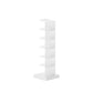 White and Black Corner Bookshelf Closed Back Contemporary Iron Bookshelf White 13.8"L x 13.8"W x 42.9"H Clearhalo 'Bookcases' 'Furniture' 'furniture_bookcases' 'kitchen' 'kitchen_bookcases' 'Living Room Furniture' 'Office Furniture' 4669437