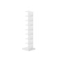 White and Black Corner Bookshelf Closed Back Contemporary Iron Bookshelf White 13.8"L x 13.8"W x 56.7"H Clearhalo 'Bookcases' 'Furniture' 'furniture_bookcases' 'kitchen' 'kitchen_bookcases' 'Living Room Furniture' 'Office Furniture' 4669439