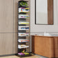 White and Black Corner Bookshelf Closed Back Contemporary Iron Bookshelf Black 13.8"L x 13.8"W x 63"H Clearhalo 'Bookcases' 'Furniture' 'furniture_bookcases' 'kitchen' 'kitchen_bookcases' 'Living Room Furniture' 'Office Furniture' 4669440