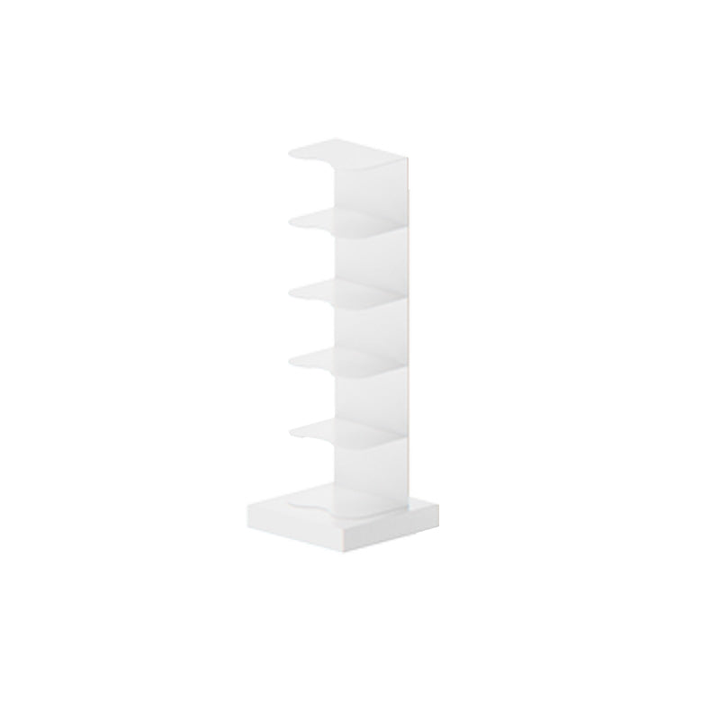 White and Black Corner Bookshelf Closed Back Contemporary Iron Bookshelf White 13.8"L x 13.8"W x 36.6"H Clearhalo 'Bookcases' 'Furniture' 'furniture_bookcases' 'kitchen' 'kitchen_bookcases' 'Living Room Furniture' 'Office Furniture' 4669442