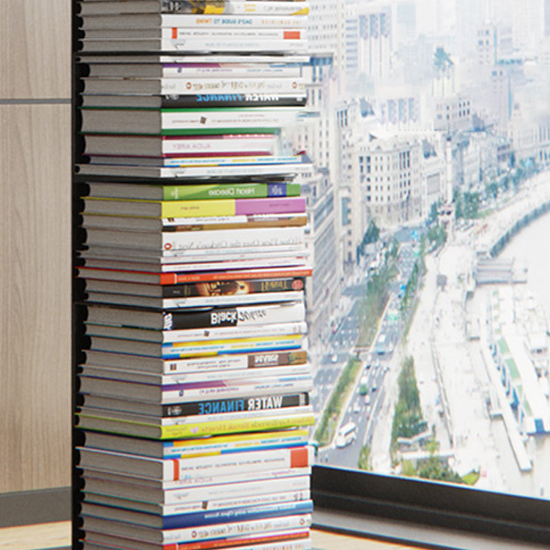 White and Black Corner Bookshelf Closed Back Contemporary Iron Bookshelf Clearhalo 'Bookcases' 'Furniture' 'furniture_bookcases' 'kitchen' 'kitchen_bookcases' 'Living Room Furniture' 'Office Furniture' 4669448