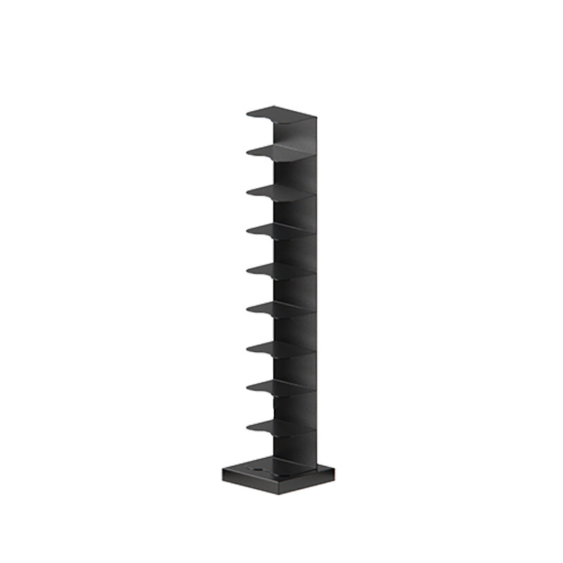 White and Black Corner Bookshelf Closed Back Contemporary Iron Bookshelf Clearhalo 'Bookcases' 'Furniture' 'furniture_bookcases' 'kitchen' 'kitchen_bookcases' 'Living Room Furniture' 'Office Furniture' 4669455