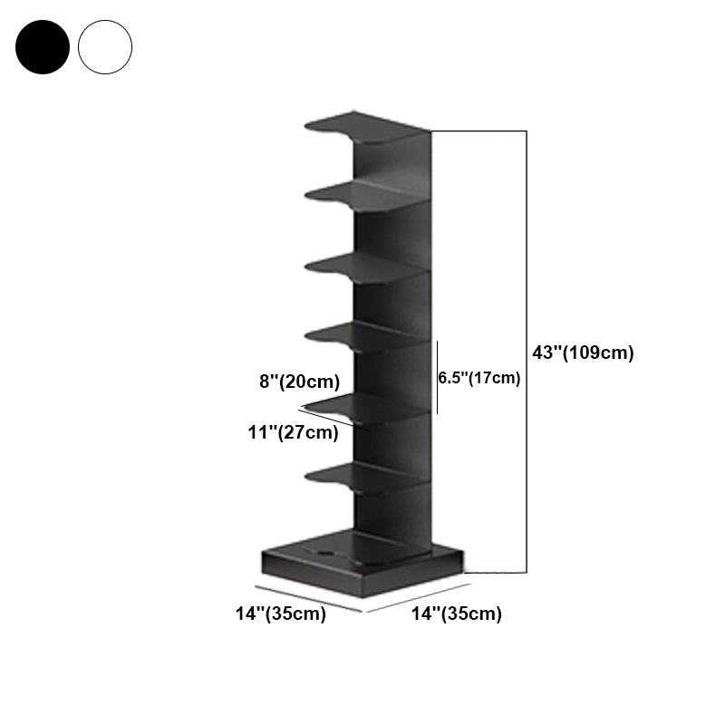 White and Black Corner Bookshelf Closed Back Contemporary Iron Bookshelf Clearhalo 'Bookcases' 'Furniture' 'furniture_bookcases' 'kitchen' 'kitchen_bookcases' 'Living Room Furniture' 'Office Furniture' 4669458
