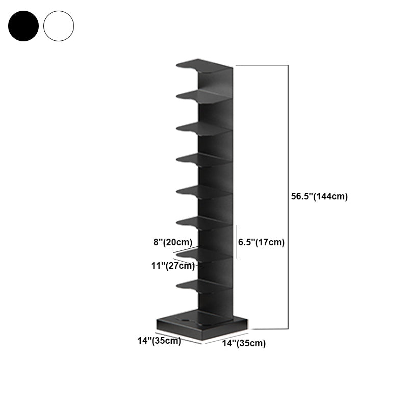 White and Black Corner Bookshelf Closed Back Contemporary Iron Bookshelf Clearhalo 'Bookcases' 'Furniture' 'furniture_bookcases' 'kitchen' 'kitchen_bookcases' 'Living Room Furniture' 'Office Furniture' 4669460