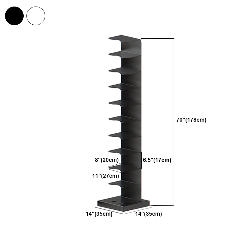 White and Black Corner Bookshelf Closed Back Contemporary Iron Bookshelf Clearhalo 'Bookcases' 'Furniture' 'furniture_bookcases' 'kitchen' 'kitchen_bookcases' 'Living Room Furniture' 'Office Furniture' 4669462