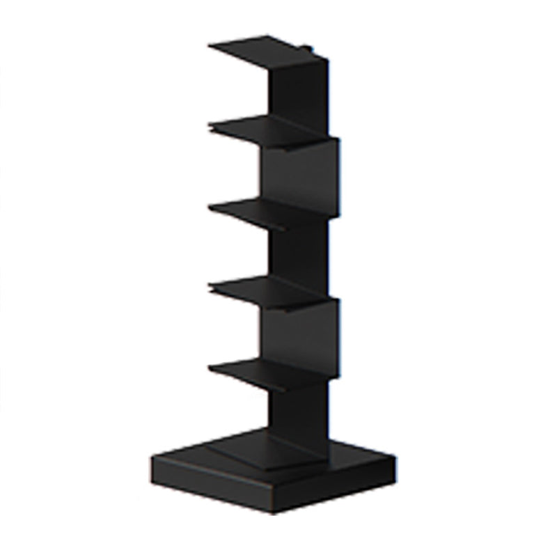 Closed Metal Bookcase Modern Geometry Shelves for Study Room Black 13.8"L x 13.8"W x 36.2"H Clearhalo 'Bookcases' 'Furniture' 'furniture_bookcases' 'kitchen' 'kitchen_bookcases' 'Living Room Furniture' 'Office Furniture' 4669465