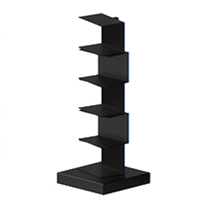Closed Metal Bookcase Modern Geometry Shelves for Study Room Black 13.8"L x 13.8"W x 36.2"H Clearhalo 'Bookcases' 'Furniture' 'furniture_bookcases' 'kitchen' 'kitchen_bookcases' 'Living Room Furniture' 'Office Furniture' 4669465