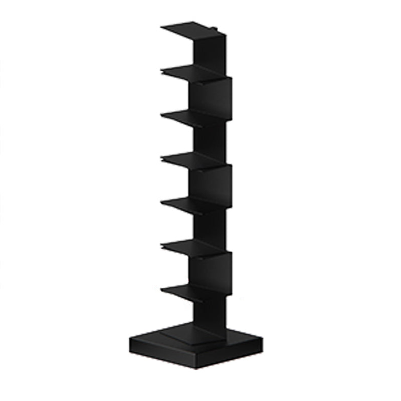 Closed Metal Bookcase Modern Geometry Shelves for Study Room Black 13.8"L x 13.8"W x 49.6"H Clearhalo 'Bookcases' 'Furniture' 'furniture_bookcases' 'kitchen' 'kitchen_bookcases' 'Living Room Furniture' 'Office Furniture' 4669470