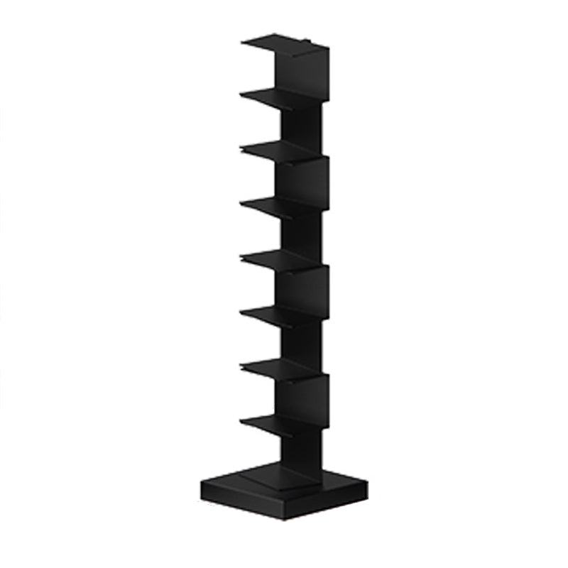 Closed Metal Bookcase Modern Geometry Shelves for Study Room Black 13.8"L x 13.8"W x 56.7"H Clearhalo 'Bookcases' 'Furniture' 'furniture_bookcases' 'kitchen' 'kitchen_bookcases' 'Living Room Furniture' 'Office Furniture' 4669472