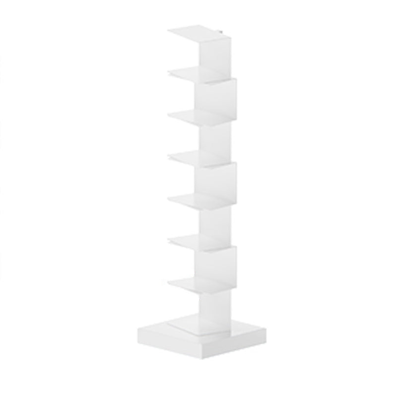 Closed Metal Bookcase Modern Geometry Shelves for Study Room White 13.8"L x 13.8"W x 49.6"H Clearhalo 'Bookcases' 'Furniture' 'furniture_bookcases' 'kitchen' 'kitchen_bookcases' 'Living Room Furniture' 'Office Furniture' 4669480