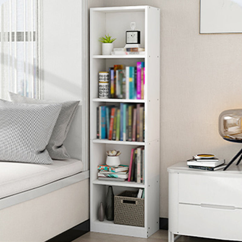 White and Natural Standard Bookshelf Manufactured Wood Bookshelf for Home White 11.8"L x 9.4"W x 59.1"H Clearhalo 'Bookcases' 'Furniture' 'furniture_bookcases' 'kitchen' 'kitchen_bookcases' 'Living Room Furniture' 'Office Furniture' 4669494