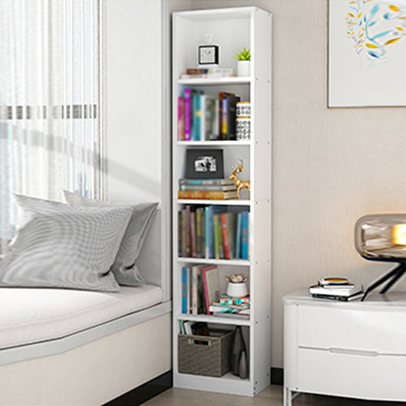 White and Natural Standard Bookshelf Manufactured Wood Bookshelf for Home White 15.7"L x 9.4"W x 69.7"H Clearhalo 'Bookcases' 'Furniture' 'furniture_bookcases' 'kitchen' 'kitchen_bookcases' 'Living Room Furniture' 'Office Furniture' 4669497