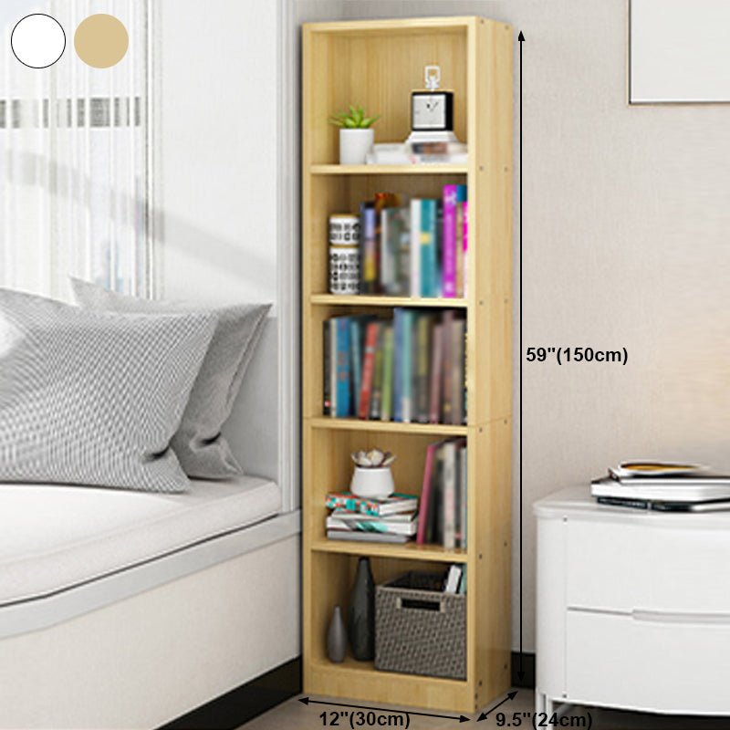 White and Natural Standard Bookshelf Manufactured Wood Bookshelf for Home Clearhalo 'Bookcases' 'Furniture' 'furniture_bookcases' 'kitchen' 'kitchen_bookcases' 'Living Room Furniture' 'Office Furniture' 4669513