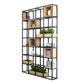 Modern Open Etagere Bookshelf with Black Iron Frame Pine Wood Shelf Clearhalo 'Bookcases' 'Furniture' 'furniture_bookcases' 'kitchen' 'kitchen_bookcases' 'Living Room Furniture' 'Office Furniture' 4669556
