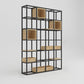 Modern Open Etagere Bookshelf with Black Iron Frame Pine Wood Shelf 47"L x 10"W x 71"H Clearhalo 'Bookcases' 'Furniture' 'furniture_bookcases' 'kitchen' 'kitchen_bookcases' 'Living Room Furniture' 'Office Furniture' 4669566
