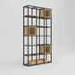 Modern Open Etagere Bookshelf with Black Iron Frame Pine Wood Shelf 35"L x 10"W x 71"H Clearhalo 'Bookcases' 'Furniture' 'furniture_bookcases' 'kitchen' 'kitchen_bookcases' 'Living Room Furniture' 'Office Furniture' 4669569