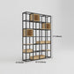 Modern Open Etagere Bookshelf with Black Iron Frame Pine Wood Shelf Clearhalo 'Bookcases' 'Furniture' 'furniture_bookcases' 'kitchen' 'kitchen_bookcases' 'Living Room Furniture' 'Office Furniture' 4669576
