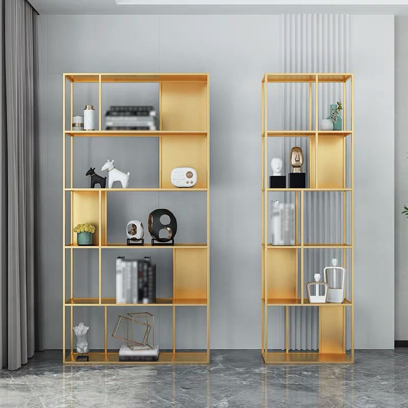 Open Metal Bookcase Industrial Rectangular Shelf for study room Clearhalo 'Bookcases' 'Furniture' 'furniture_bookcases' 'kitchen' 'kitchen_bookcases' 'Living Room Furniture' 'Office Furniture' 4669611